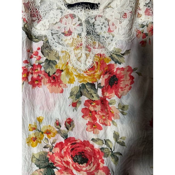 Abercrombie Fitch Floral Lace Rose Floral Lace Cami Tank Top Adjustable Straps - Picture 5 of 5